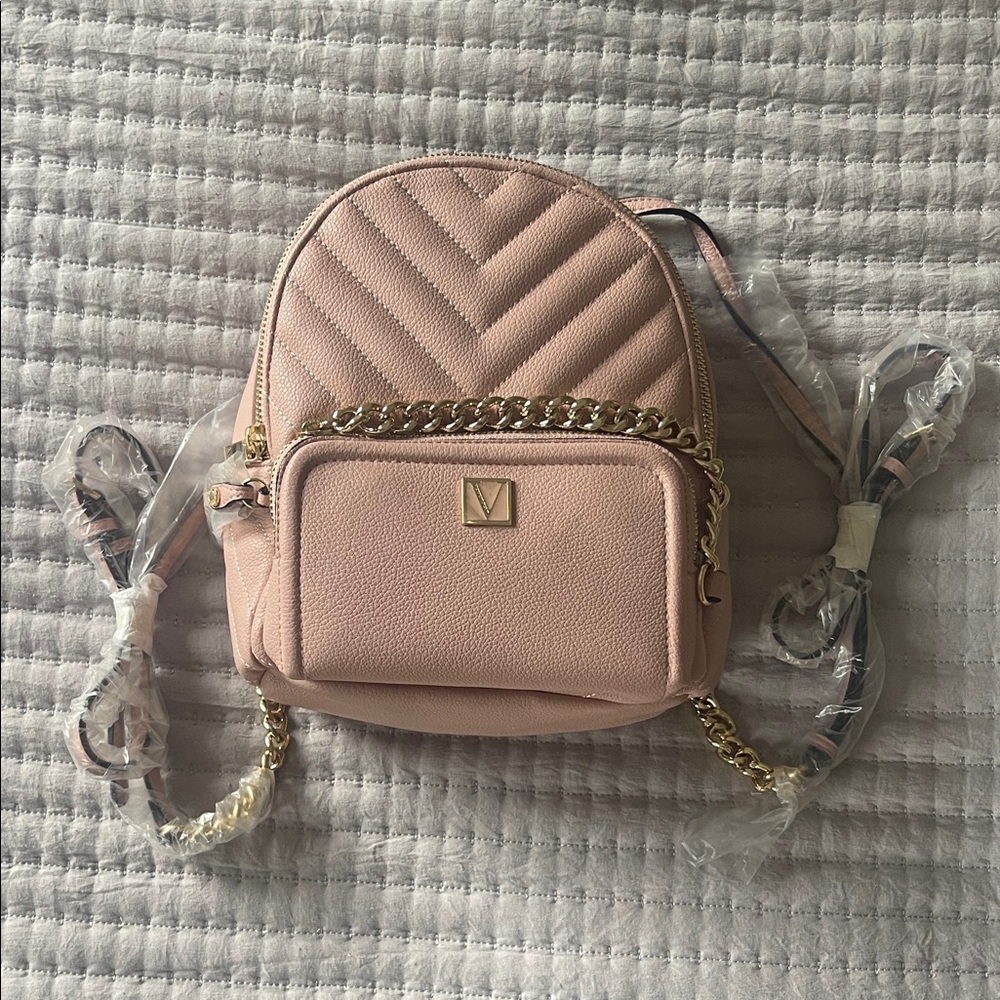 Victoria's Secret Blush Backpack with Gold Accents